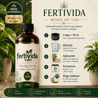 Fertivida | Revitalizador de Suelo y Nutrición para Plantas.